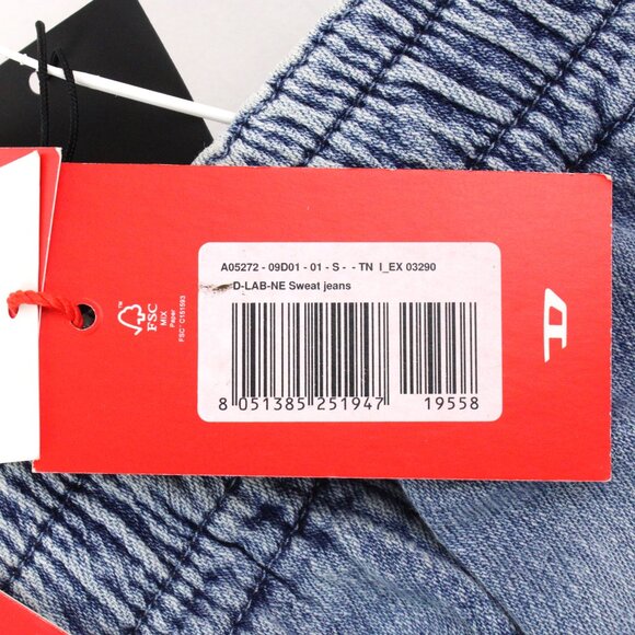 NWT Diesel Tapered D-Lab Track Denim 09D01 Joggers in Light Blue Size Small - Picture 6 of 9